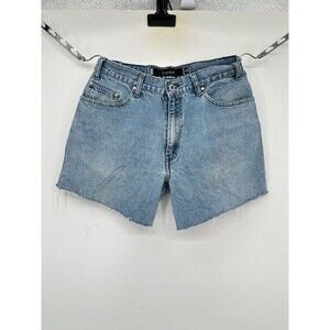 Men’s Rare Vintage Levis Silvertab Loose Fit Light Blue Denim Baggy Shorts Sz 33